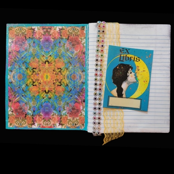 Journal Psychedelic Third Eye Sparkly Composition Journal Set Lined Wide Ruled - Picture 2 of 8